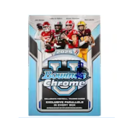 2025 Bowman University Chrome Football 7-Pack Blaster Box